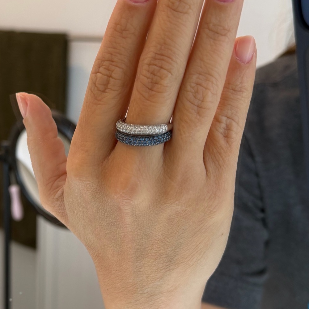 Silver and Blue Ring Ti Sento Set